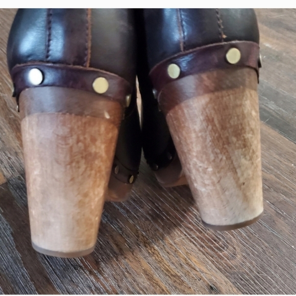 UGG Leather Chocolate Brown Chunky High Platform Boot 9 - Picture 5 of 11